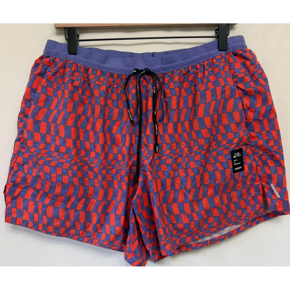 Nike A.I.R. Artist in Residence Running Shorts Geometric Red Purple XL